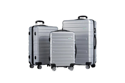 3 Piece Luggage Suitcase Set (Silver)