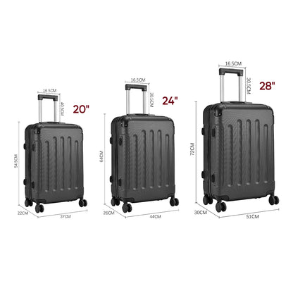 Hardshell Spinner Suitcase – 20/24/28" Carry-On with Lock (Multiple Colors Available)