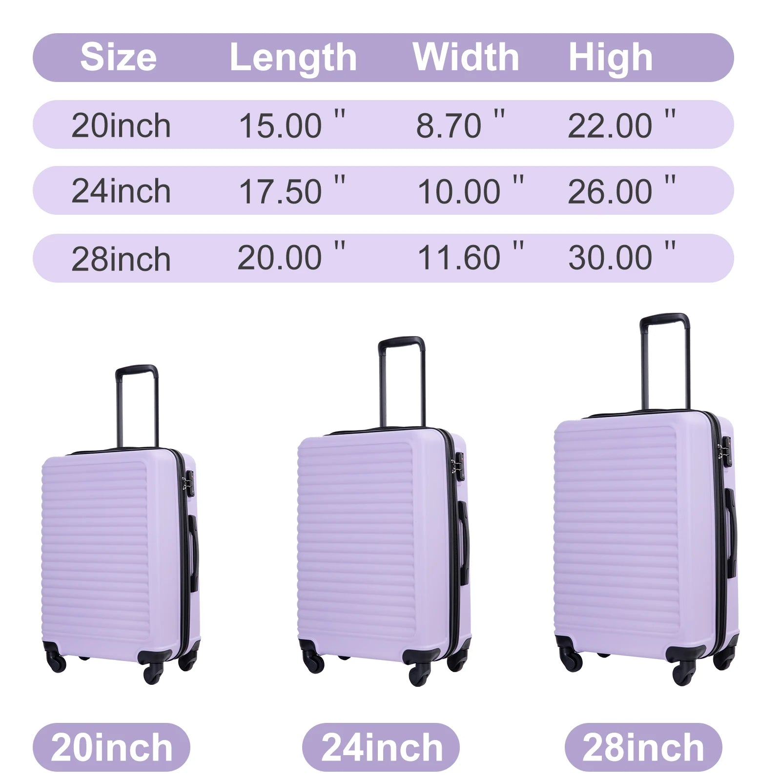 20" Carry on Luggage Lightweight Hardside Suitcase with Spinner Wheels (Multiple Colors Available)