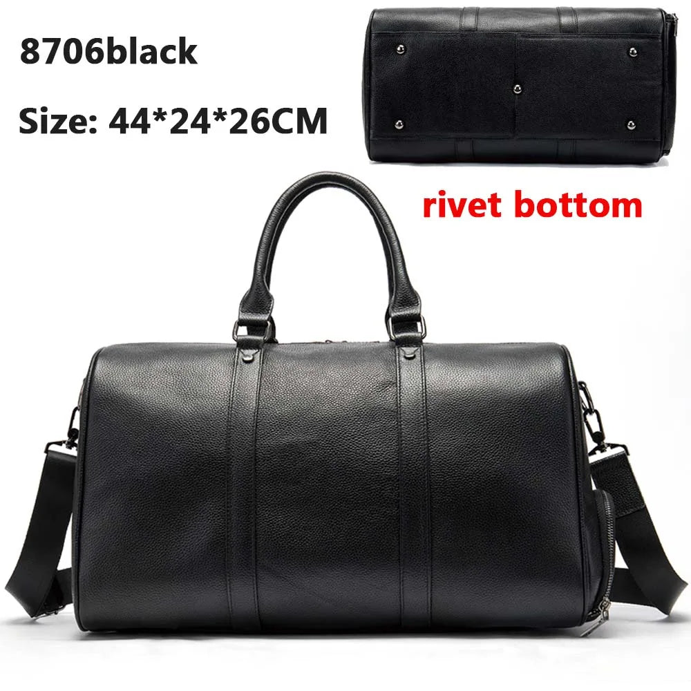 Men's Classic Leather Duffle – Handcrafted Travel & Weekend Bag (Multiple Colours Available)