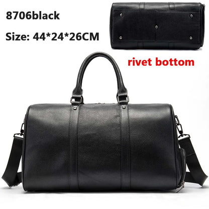 Men's Classic Leather Duffle – Handcrafted Travel & Weekend Bag (Multiple Colours Available)