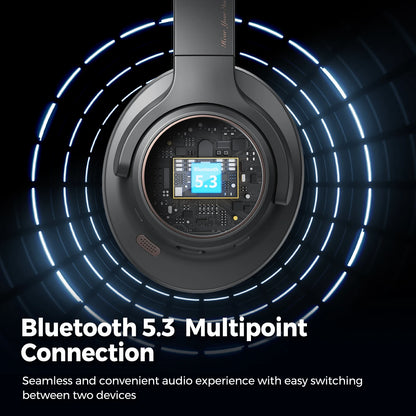 Space Wireless Headphones – Bluetooth 5.3, Hybrid ANC, 123H Playtime