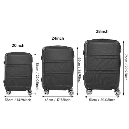 3-Piece Combination Lock for Classic Luggage, Carry-On Luggage Set, 20/24/28 Inch