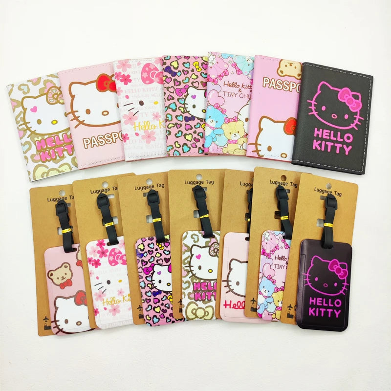 Hello Kitty Travel Set – Cute Passport Cover & Luggage Tag for Girls