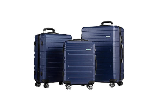 3 Piece Luggage Suitcase Set (Navy Blue)