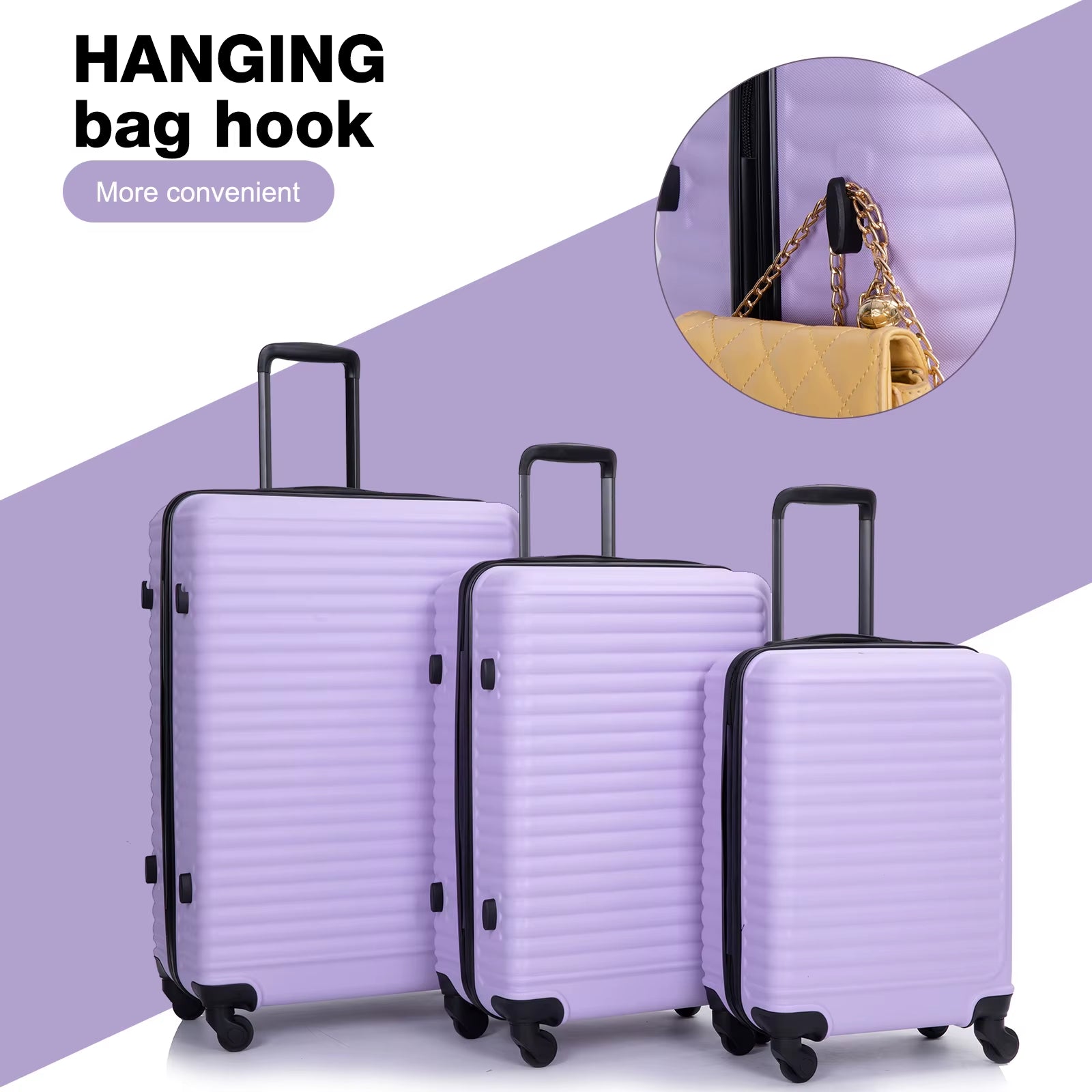3-Piece Hardside Luggage Set – Lightweight Spinner Suitcases with TSA Lock 20”/24”/28” (Multiple Colors Available)