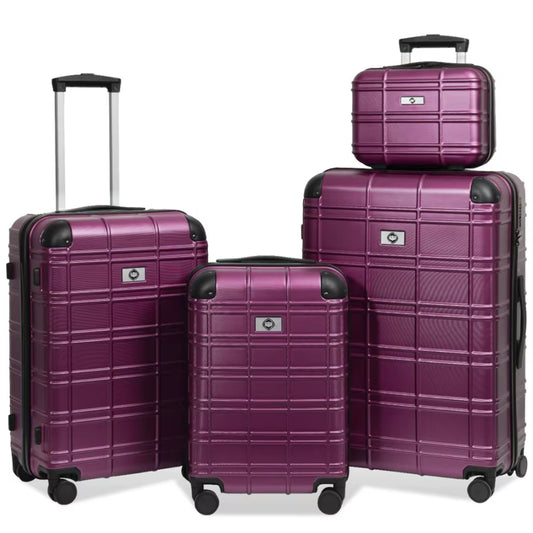 4-Piece Hardside Luggage Set – Lightweight ABS Suitcases with Spinner Wheels & TSA Lock