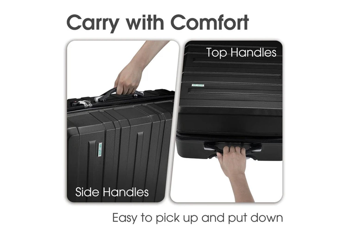 3 Piece Luggage Suitcase Set (Black)