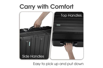 3 Piece Luggage Suitcase Set (Black)