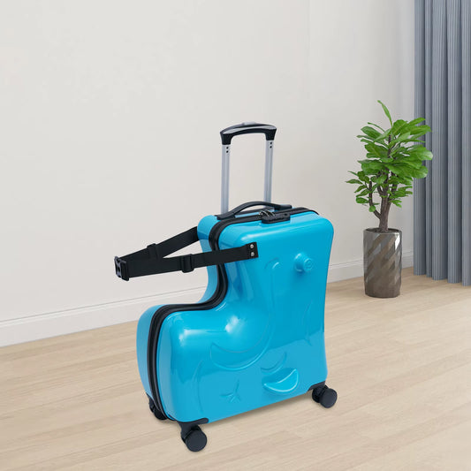 20” Kids Ride-On Spinner Suitcase – Waterproof Wheeled Trolley in Pink or Blue