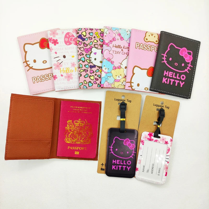 Hello Kitty Travel Set – Cute Passport Cover & Luggage Tag for Girls