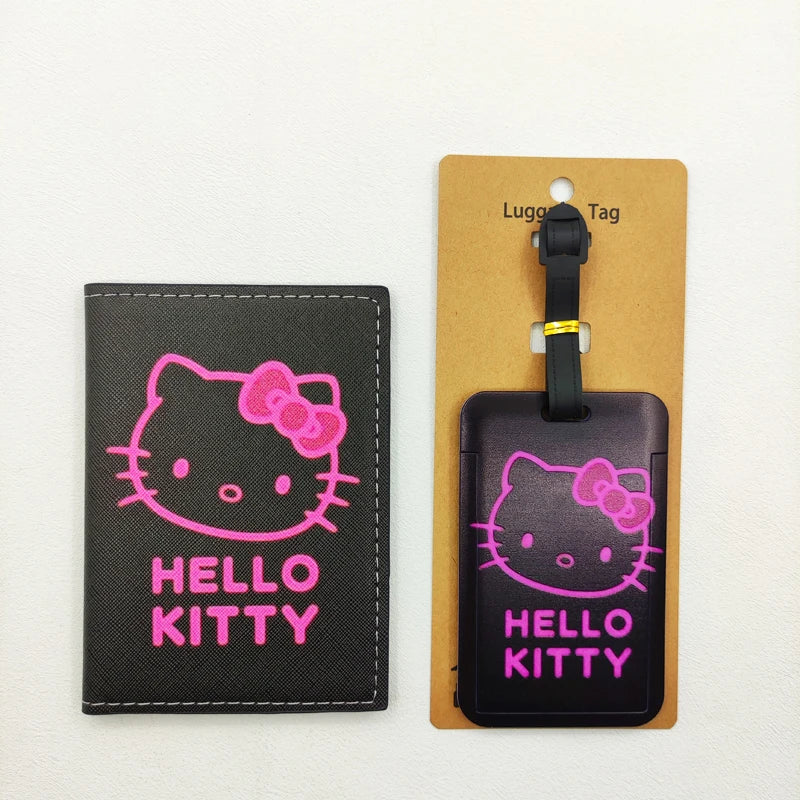 Hello Kitty Travel Set – Cute Passport Cover & Luggage Tag for Girls