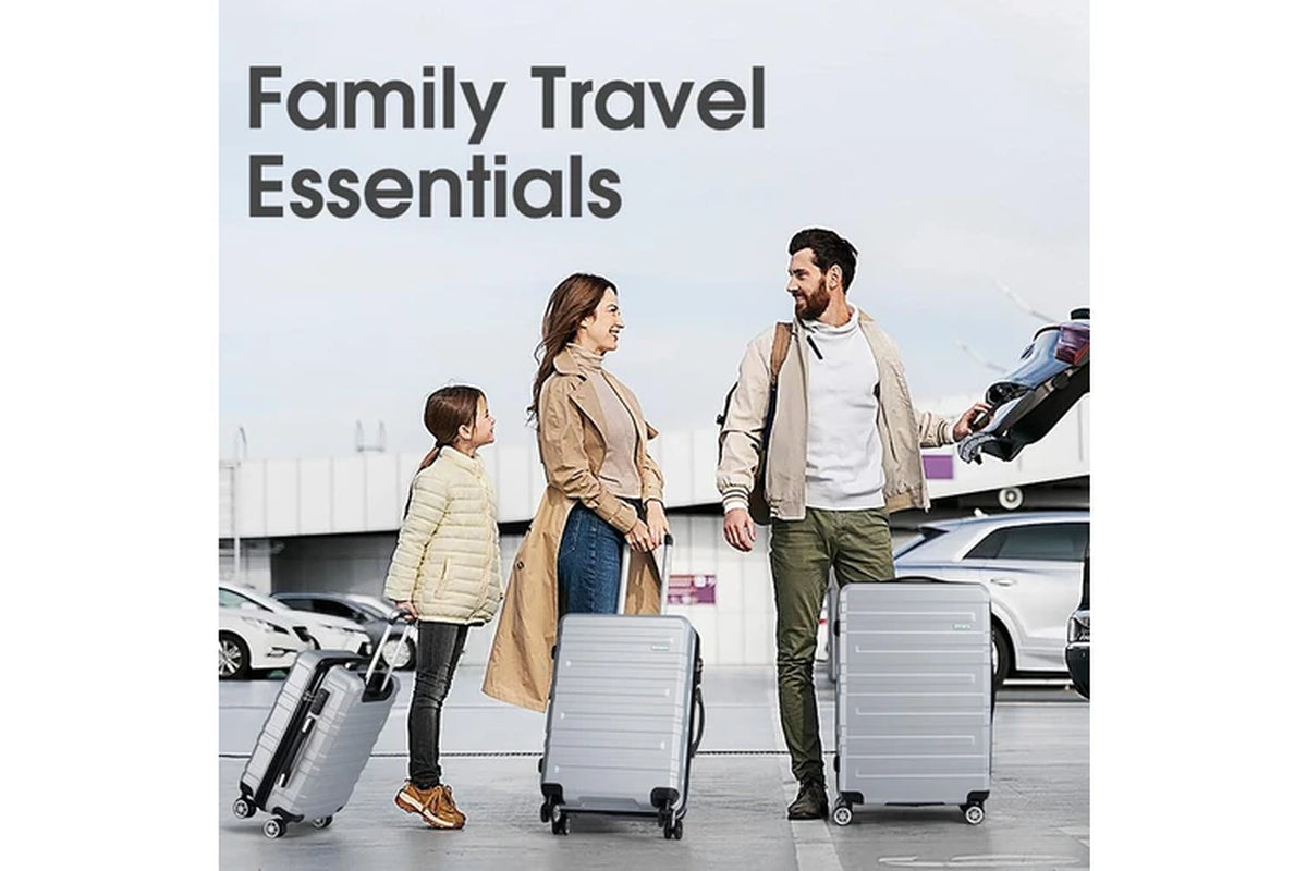 3 Piece Luggage Suitcase Set (Silver)
