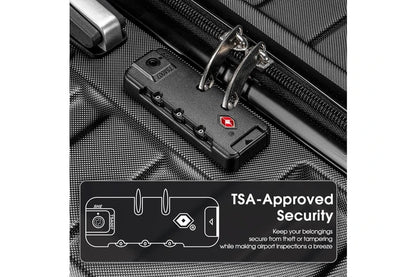 3 Piece Luggage Suitcase Set (Black)