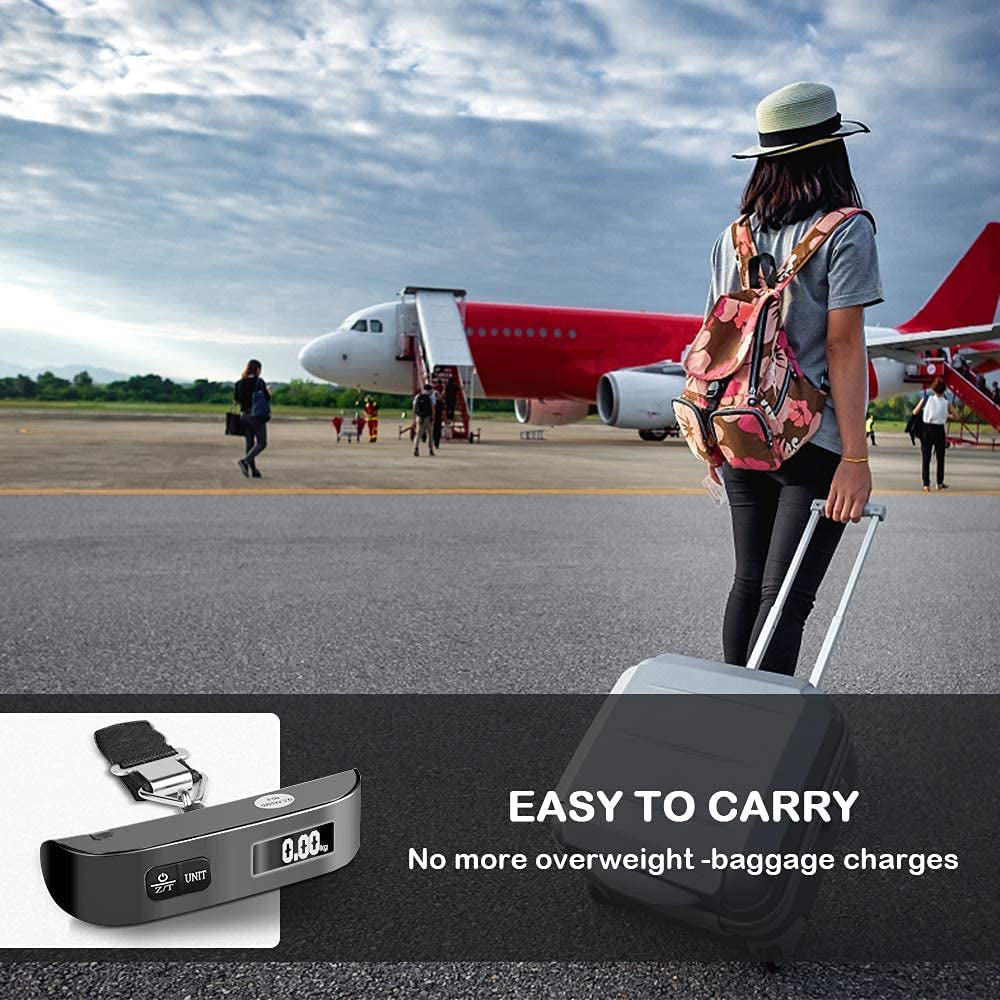 Luggage Weight Scale, Portable Digital Hanging Baggage Scale for Travel, Suitcase Weight Scale with Rubber Paint, 110 Pounds, Battery Included