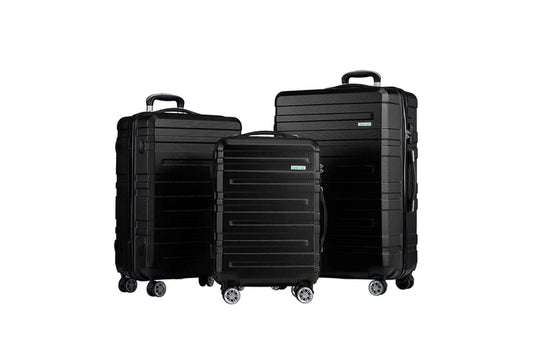 3 Piece Luggage Suitcase Set (Black)