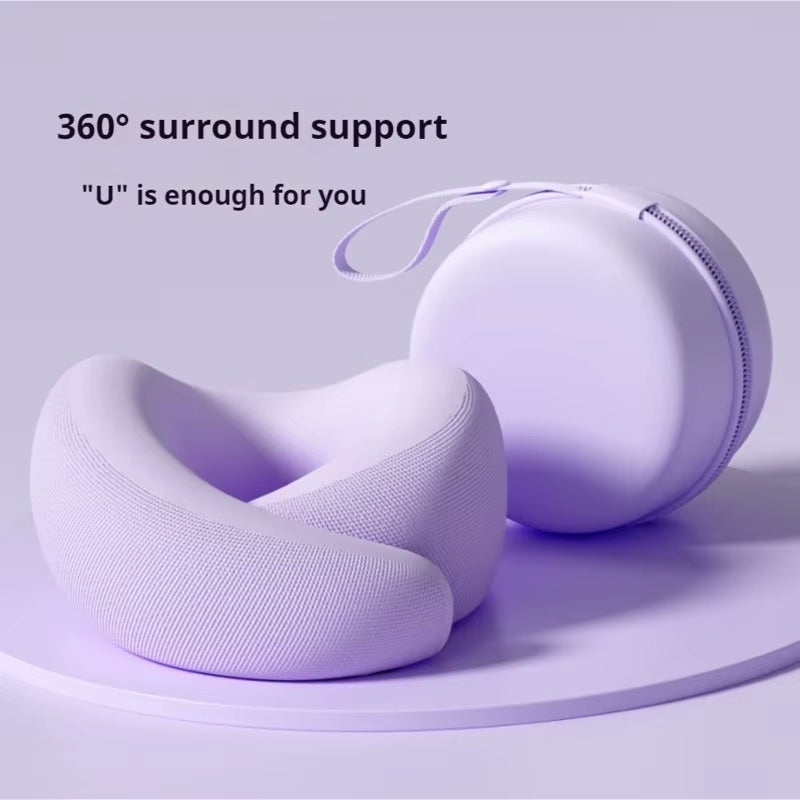 Memory Foam Travel Pillow – U-Shaped, Adjustable Neck Support