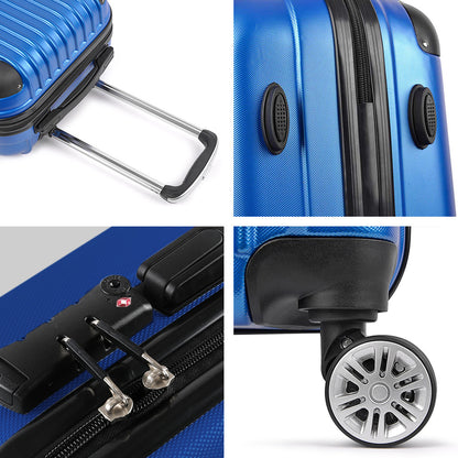 Wanderlite 28" Hard Shell Spinner Suitcase – TSA Lock, Carry-On Approved (Blue)