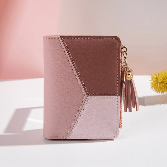 PU Leather Women’s Wallet – Foldable Card & Coin Holder for Travel