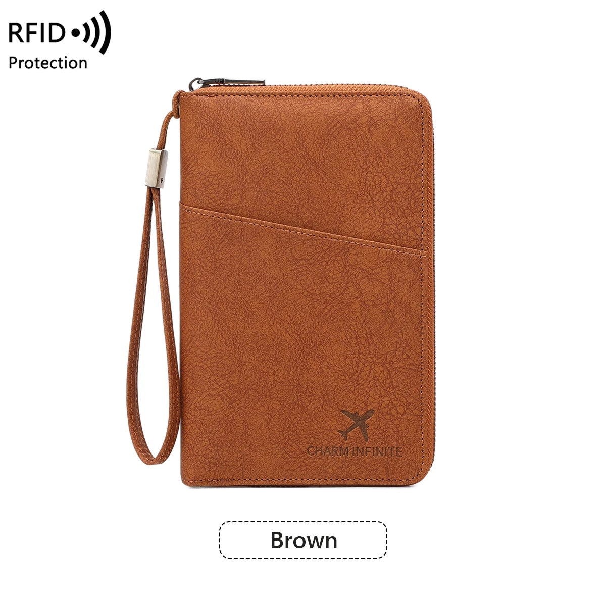 RFID Travel Passport Wallet – Multi-Passport Organizer with Zippered Ticket Storage