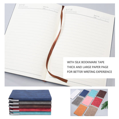 A5 200 Pages Fashion Glued PU Leather Cover Journal Travel Notebook Travellers Diary(Blue)