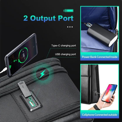 Waterproof Travel Laptop Backpack with Usb & Type-c Port - Large Capacity - Deluxe