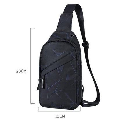 Men Oxford Cloth Chest Bag Snowflake Gray Ideal For Sports And Travel
