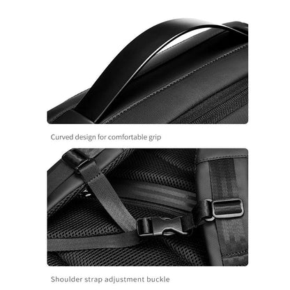 Large Capacity Waterproof Laptop Backpack with Usb Port for Business Travel - Light Grey