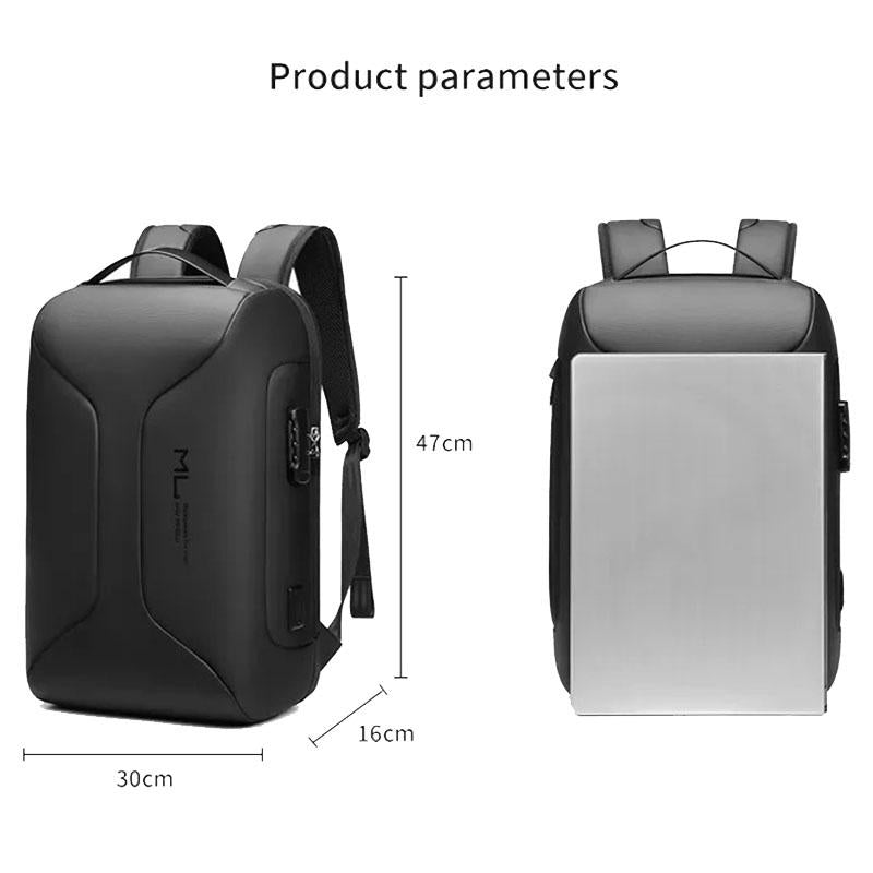 Large Capacity Waterproof Laptop Backpack with Usb Port for Business Travel - Blue