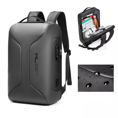 Large Capacity Waterproof Laptop Backpack with Usb Port for Business Travel - Blue