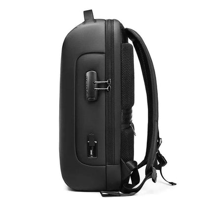 Large Capacity Waterproof Laptop Backpack with Usb Port for Business Travel - Black