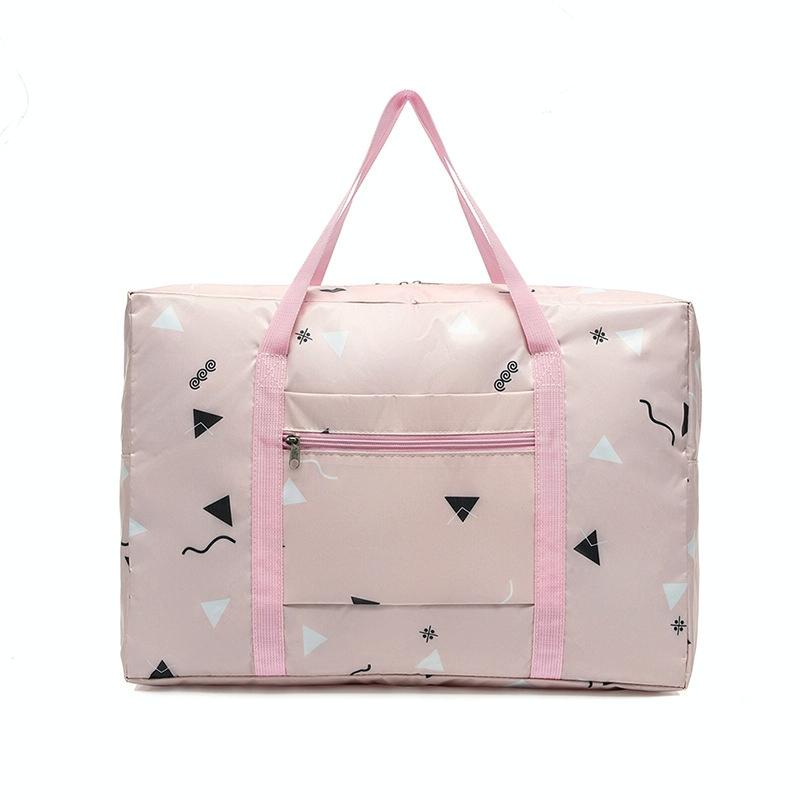 Waterproof Foldable Travel Bag - Compact & Durable - Black Flamingo
