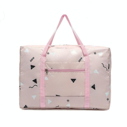 Waterproof Foldable Travel Bag - Compact & Durable - Black Flamingo