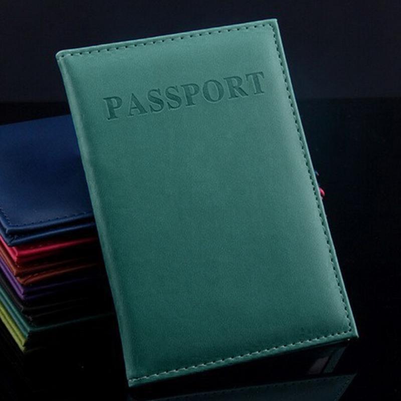 Travel Passport Cover Faux Leather Holder - Light Blue