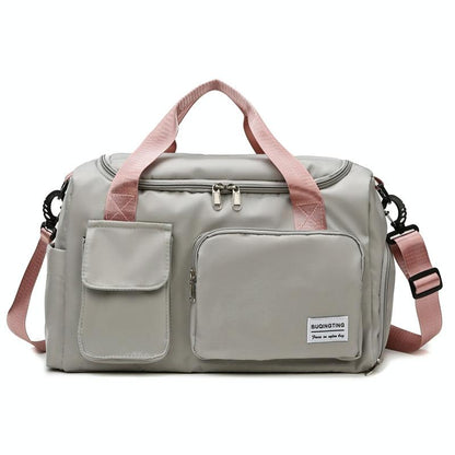 Waterproof Gym Bag for Travel - Size l - Green Pink