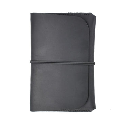 Retro Passport Wallet For Travel Crazy Horse Skin - Grey