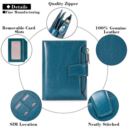 Yellow Premium Genuine Leather RFID Blocking Women's Wallet - Lightweight, Multi-Functional, and Stylish