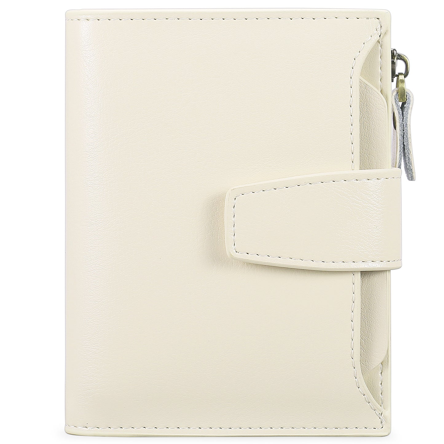 Beige Premium Genuine Leather RFID Blocking Women's Wallet - Lightweight, Multi-Functional, and Stylish