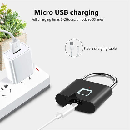 Keyless Smart Lock – Zinc Alloy, USB Charging, Anti-Theft Design