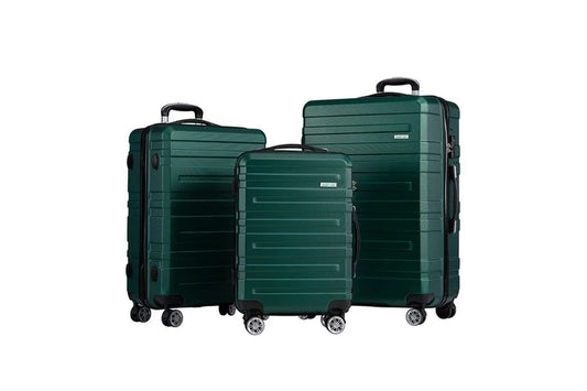 Travel Lust 3 Piece Luggage Suitcase Green