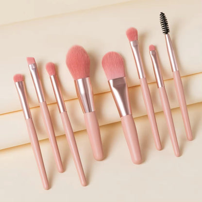 10 Sets Travel Makeup Brush Set Brushes Bag Face Make up Brushes Angled Blush Brush for Wedding Bridal Shower Favors Bachelorette Party Gift (Apricot Pink)