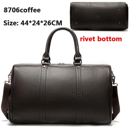 Men's Classic Leather Duffle – Handcrafted Travel & Weekend Bag (Multiple Colours Available)