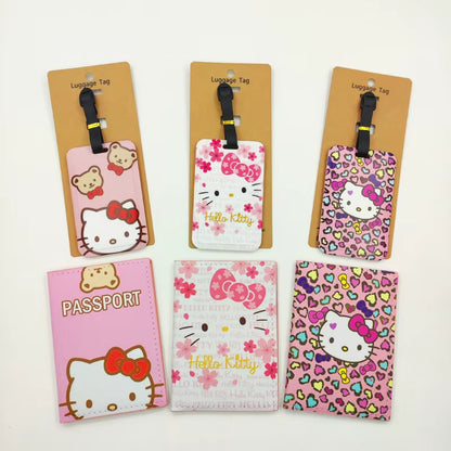 Hello Kitty Travel Set – Cute Passport Cover & Luggage Tag for Girls