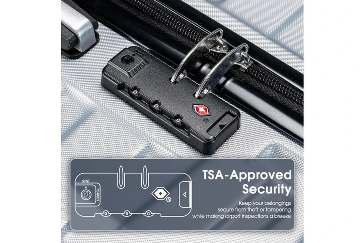 3 Piece Luggage Suitcase Set (Silver)