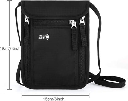 Travel Pouch Neck Wallet Family Passport Holder Organizer Case with RFID Blocking Passport Wallet Travel Wallet