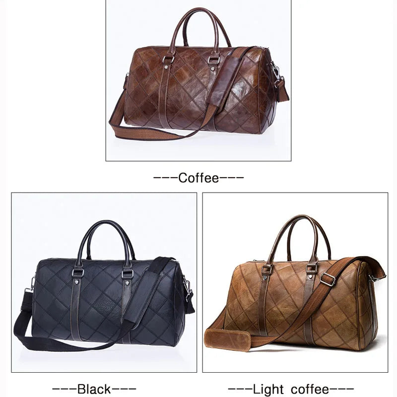 Men's Classic Leather Duffle – Handcrafted Travel & Weekend Bag (Multiple Colours Available)