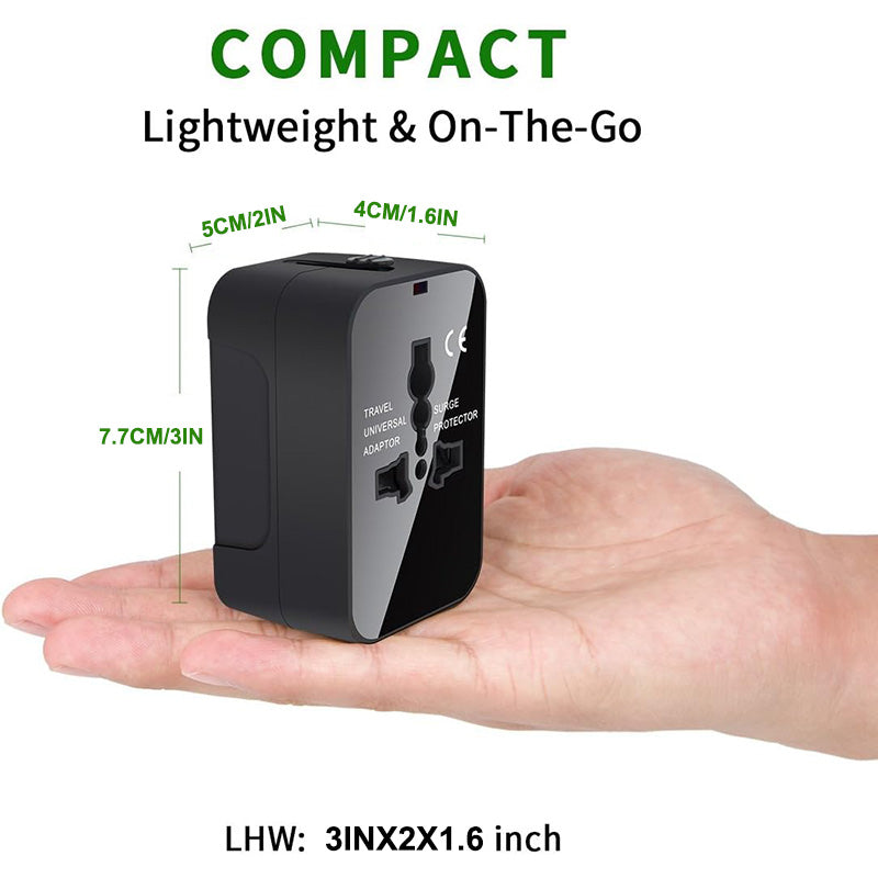 Travel Adapter, Worldwide All in One Universal Travel Adapter Wall Charger AC Power
