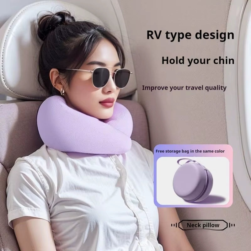 Memory Foam Travel Pillow – U-Shaped, Adjustable Neck Support