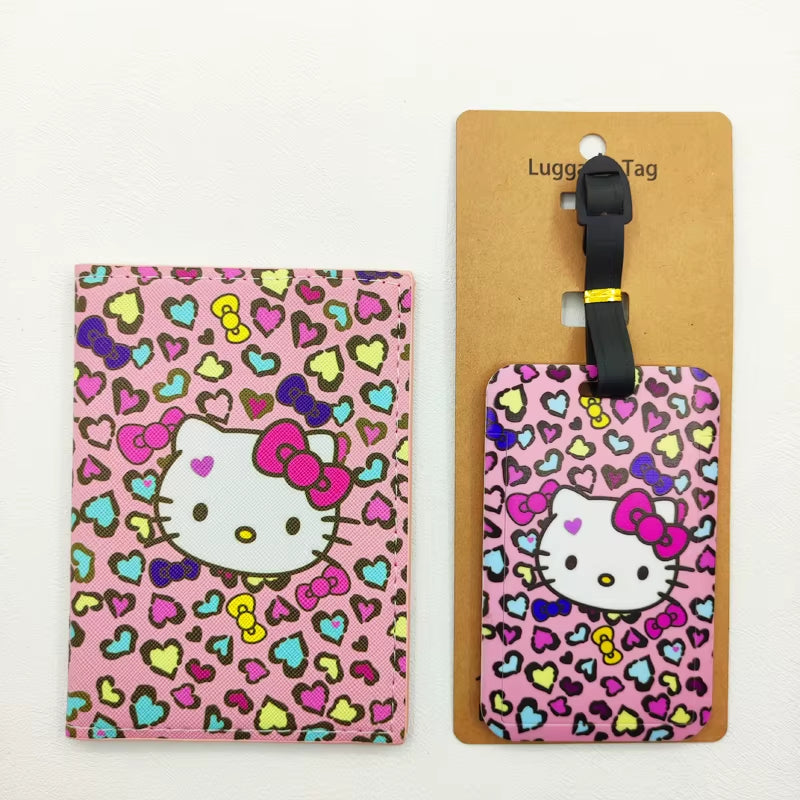 Hello Kitty Travel Set – Cute Passport Cover & Luggage Tag for Girls