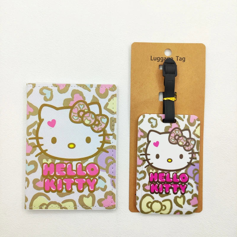 Hello Kitty Travel Set – Cute Passport Cover & Luggage Tag for Girls